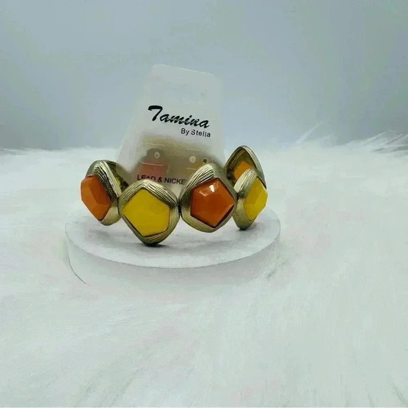 Orange Tones chunky Statement Bracelet 203 - Picture 1 of 5